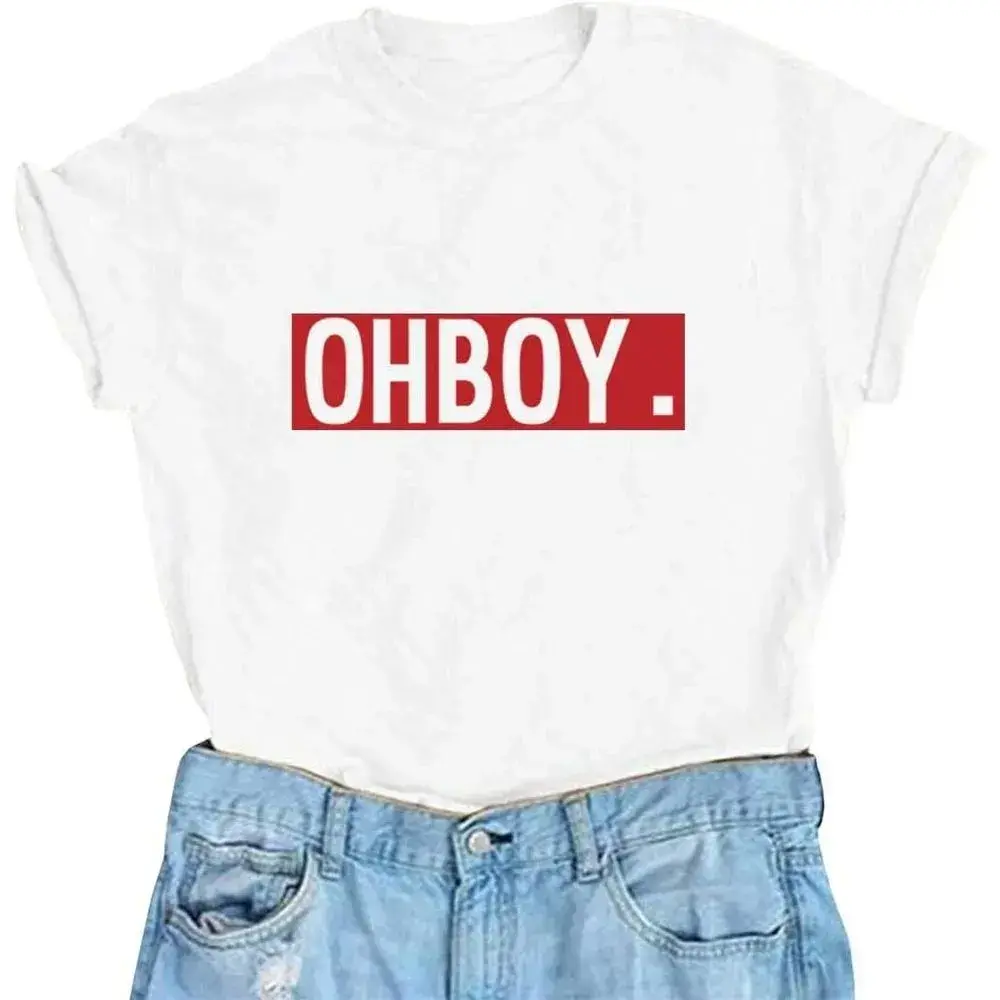 YITAN Camiseta divertida con cuello en O para mujer