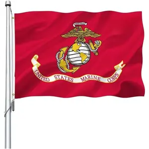 US Marine Corps USMC Flag 3x5 - Heavy Duty Polyester US Military Army Flags Long Lasting with 2 Brass Grommets- Banners Sunshine