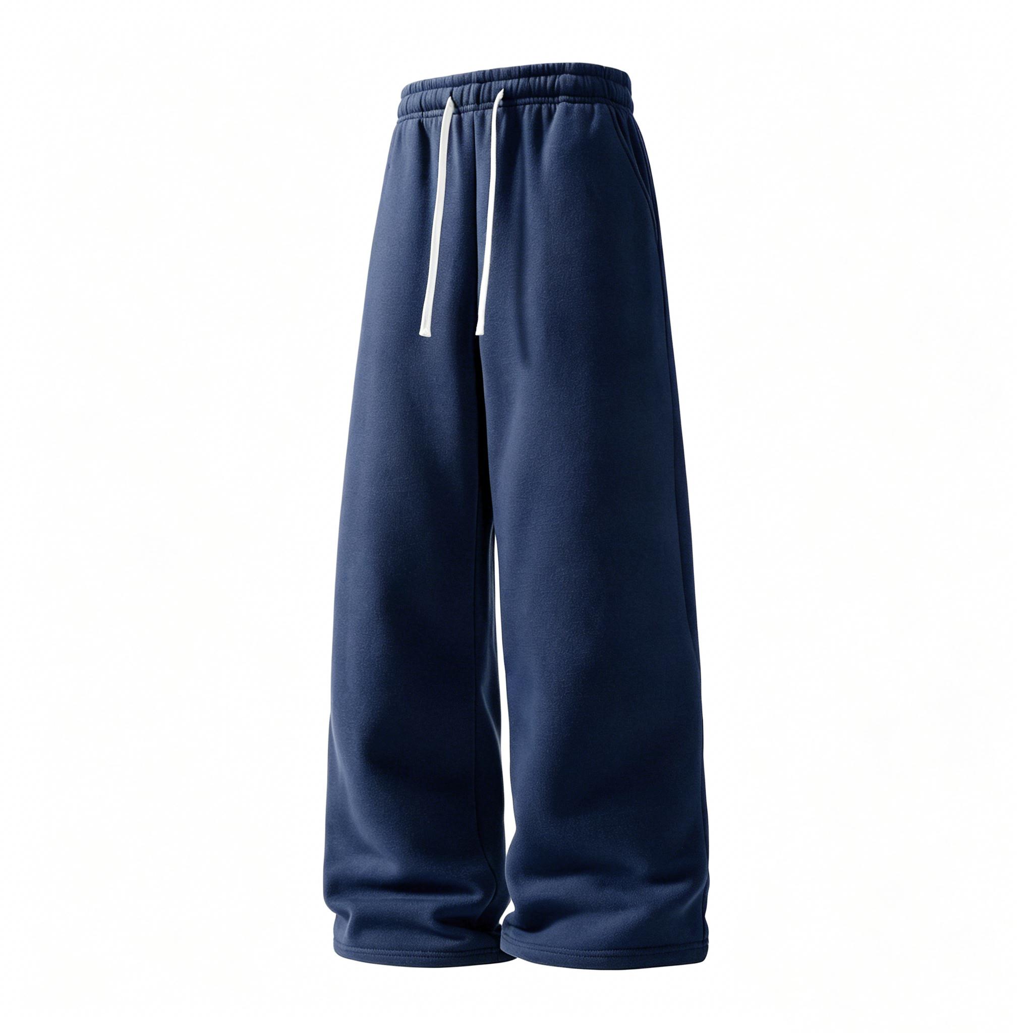 2-Pack Men’s Casual Straight-Leg Sweatpants, Loose Fit Comfortable Loungewear Pants, Elastic Drawstring Waist, Breathable, Streetwear & Athleisure Pants for Everyday Wear