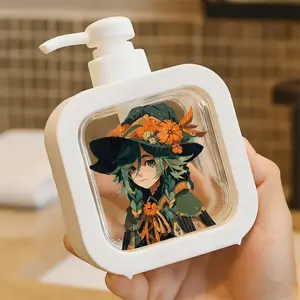 Stylish Pump Dispenser for Bathroom and Kitchen - Refillable Plastic Container for Soap and Cleaning Liquid - Elegant Design with Easy One-Touch Pump Action - Perfect for Home Organization