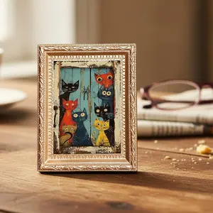 Colorful Cats Kitty Magnetic Fridge Magnet, Retro Vintage Illustration, Whimsical Door Art, Decorative Magnet for Home, Gift for Cat Enthusiasts