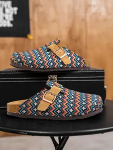 Unisex Boho Leopard Print Slip-On Sandals, Comfortable Eva Sole, Round Toe Mesh Upper, All-Season Casual Shoes for Men & Women