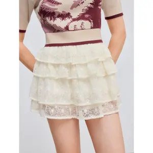 Cider [size 0-10] Woven Mid Rise Tiered Mini Skort