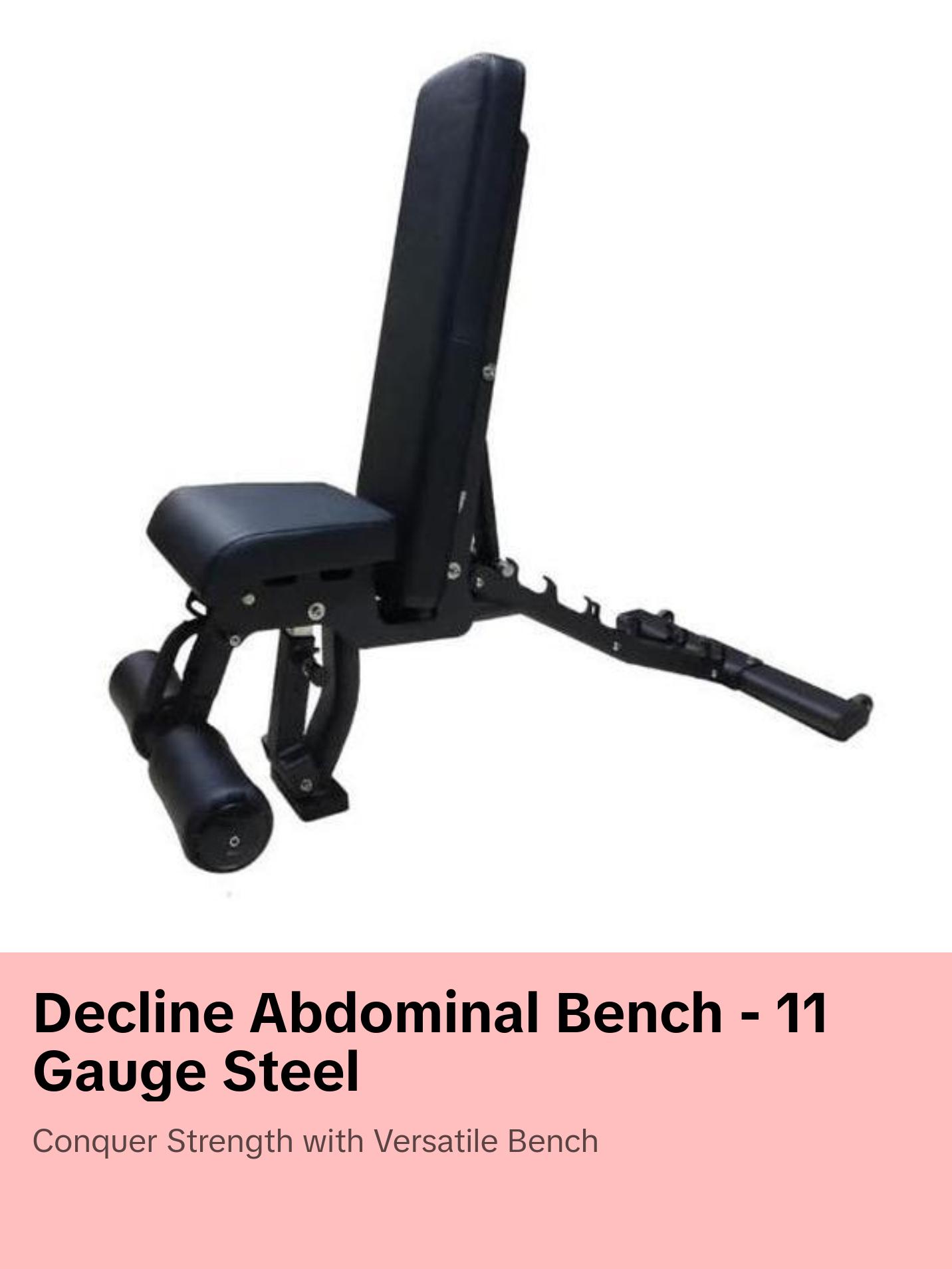 Decline Abdominal Bench - 11 Gauge Steel - Commercial Grade Decline Abdominal Bench - 11 Gauge Steel - Commercial Grade