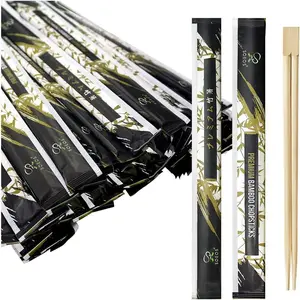 Soeos 200 Disposable Chopsticks Bulk - Natural Wooden Chopsticks & Bamboo Chopstick for Sushi, Takeout, Party - Splinter-Free, Individually Wrapped Single-Use Chopstick (Approx.200 Pairs)