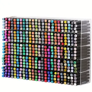 Stackable Acrylic Marker Storage Box, Transparent Desktop Organizer, Multi-Functional Pen Holder, Clear Organizer, Stationery Storage Organizer, Ideal for Office & Home Use