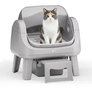 PetPivot AutoScooper 12 Lite Open Top Self Cleaning Cat Litter Box, Automatic Litter Box with 7 Pairs of Safety Sensors, Anti-Pinch Protection, Easy Access Step for Senior Cats