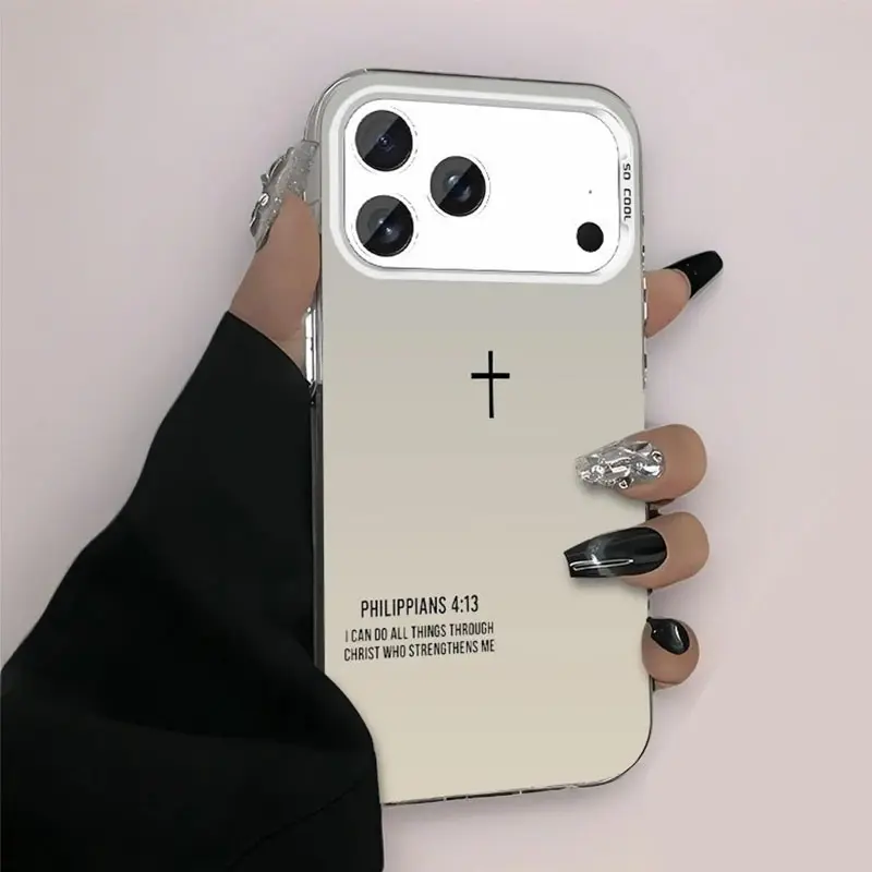 Christian Cross TPU Religious Phone Casing - Anti-Drop, Ultra-Thin, Dual-Layer Shockproof, Gloss Finish - Custom Adult Smartphone Accessories for iPhone 17 Pro Max,16,15 Plus,14,13,12,11 Pro Max - Ideal Gift for Believers