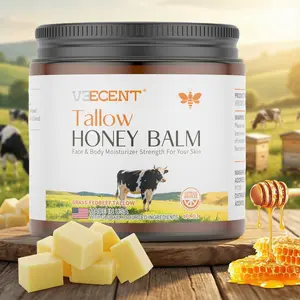 VEECENT Contains beef tallow, beeswax, and organic raw honey - 4oz | All-Natural Moisturizer for Soft, Hydrated, & Firm Skin | Handmade, Moisturizing, Luminous Cream for Dry Skin & Comfort