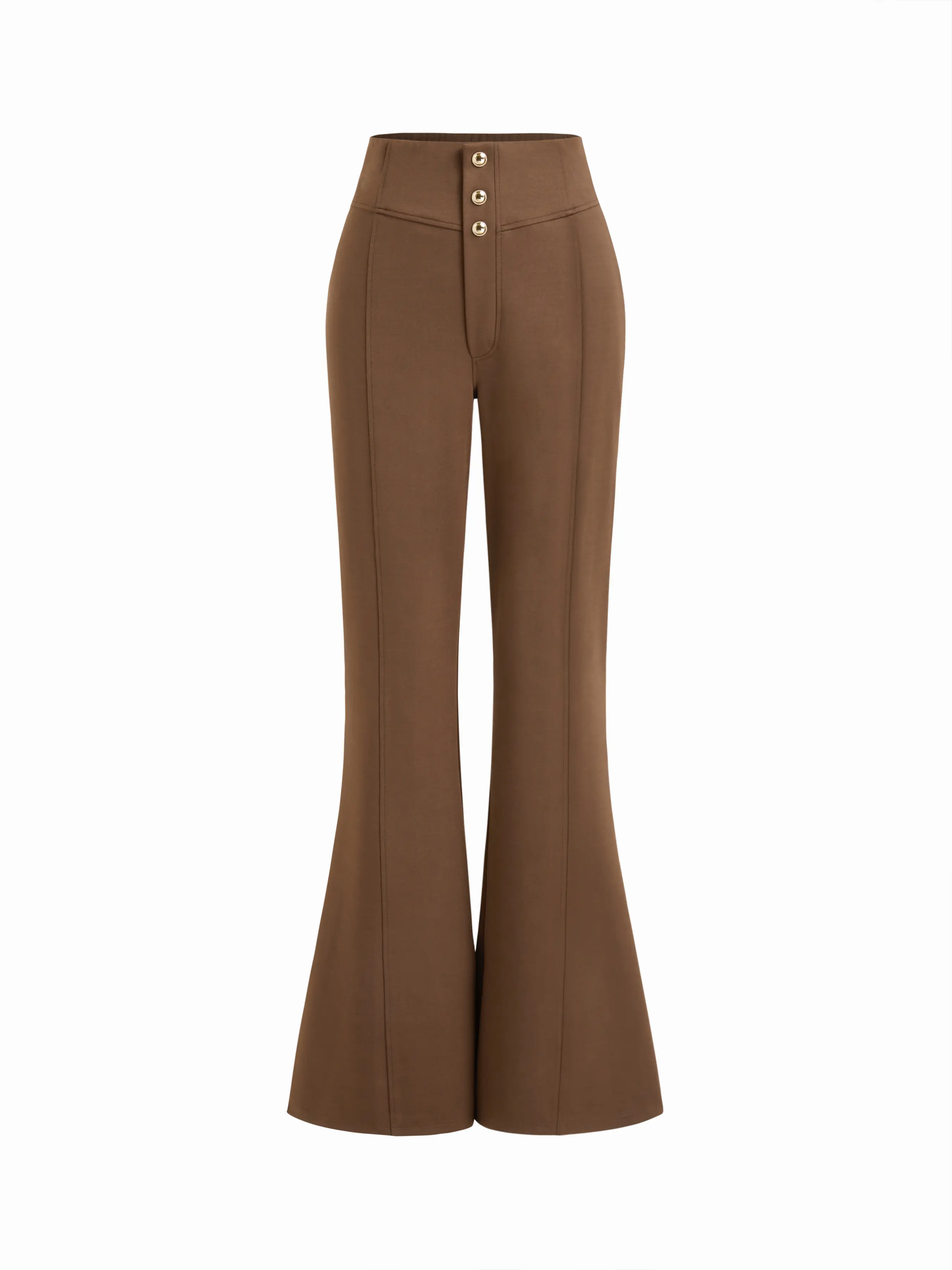 Cider High Rise Metal Button Flared Trousers