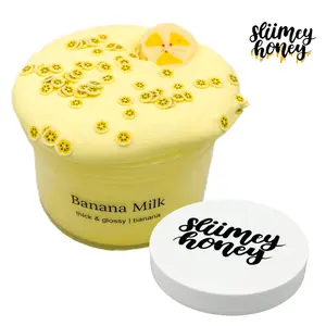 6oz Sliimeyhoney - Banana Milk Scented Glossy Slime