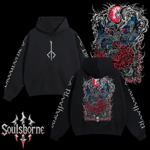 [Soulsborne Style] Vintage Grim Style Orphan of Kos - Bloodborne Unisex Hoodie, Soulsborne Gaming Apparel, Game Shirt, Video Game Clothes, Boy Merch, Gift For Him, Gift For Her, Soulslike Streetwear