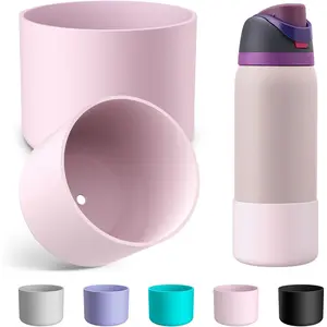 2PCS Silicone Water Bottle Boot for Owala 24oz 32oz 40oz, Anti-Slip Protective Sleeve Bottom Bumper Protector for FreeSip, Twist, and Flip Stainless Steel Water Bottles outdoor sport arm sleeve leak proof shaker bottle Drinkware Tumbler