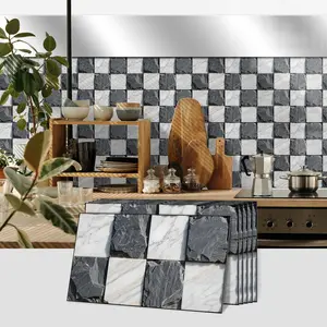 Vintage Tile Backsplash, Self-adhesive Removable Tile Backsplash, Waterproof & Oil-resistant Sticker Tiles Wall Decor for Kitchen & Bathroom