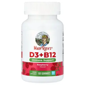 MaryRuth's D3 + B12 Gummies, Raspberry, 60 Gummies