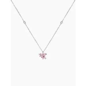 Cider HEART RHINESTONE DECOR PENDANT NECKLACE