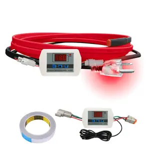 Softer Pipe Heat Cable with Replaceable Digital Display Thermostat for Pipe Freeze Protection 9FT, Red Self-Regulating Heat Trace Cable for Metal And Plastic Home Pipes
