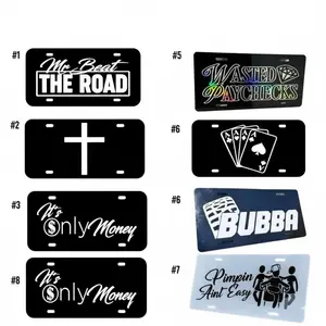 Bubba Yacht License Plate Collection – Pimping Ain’t Easy, Wasted Paychecks, Ace of Spades, Its Only Money, Thot Yacht, Mr. Beat The Road, 12" x 6" Aluminum Front Tag, Made in USA
