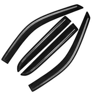 For 2009-2014 Ford F150 Supercrew Cab Window Visors Wind Deflectors Sun Rain Guards Vent