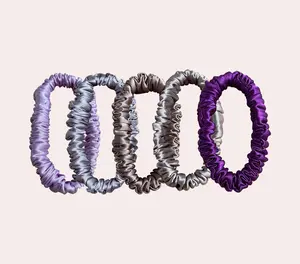 Lilac Silk Skinny Scrunchies