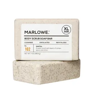 MARLOWE No. 102 Exfoliating Body Scrub Soap Bar - Santal Scent for Men soap bar Cleanser Cleansing Skin Care Apricot