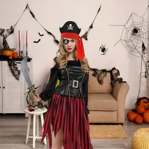 [Customer Favorite] 6pcs Pirate Accessories Include Pirate Headband Hat Eye Patch Hook Pirate Costume Accessories Halloween Priate Party Supplies for Halloween,Christmas Event & Party Supplies Halloween&Christmas for Christmas,Newyear,Valentine,Party