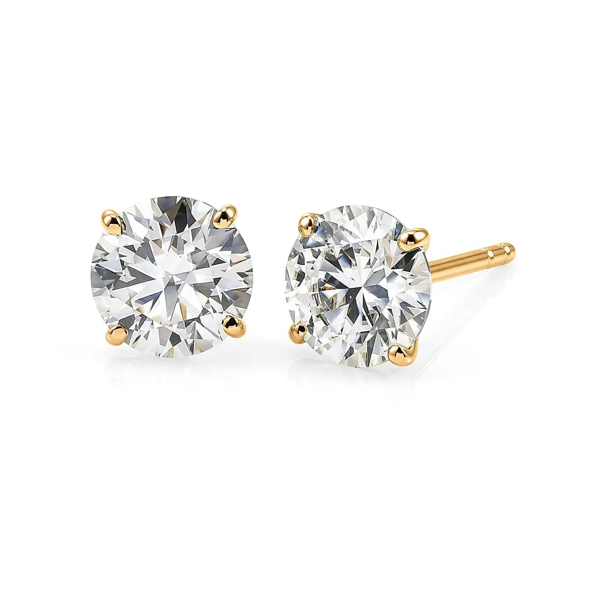Moissanite 2.00 ctw Solitaire Stud Earrings in 10K Yellow Gold 8535584