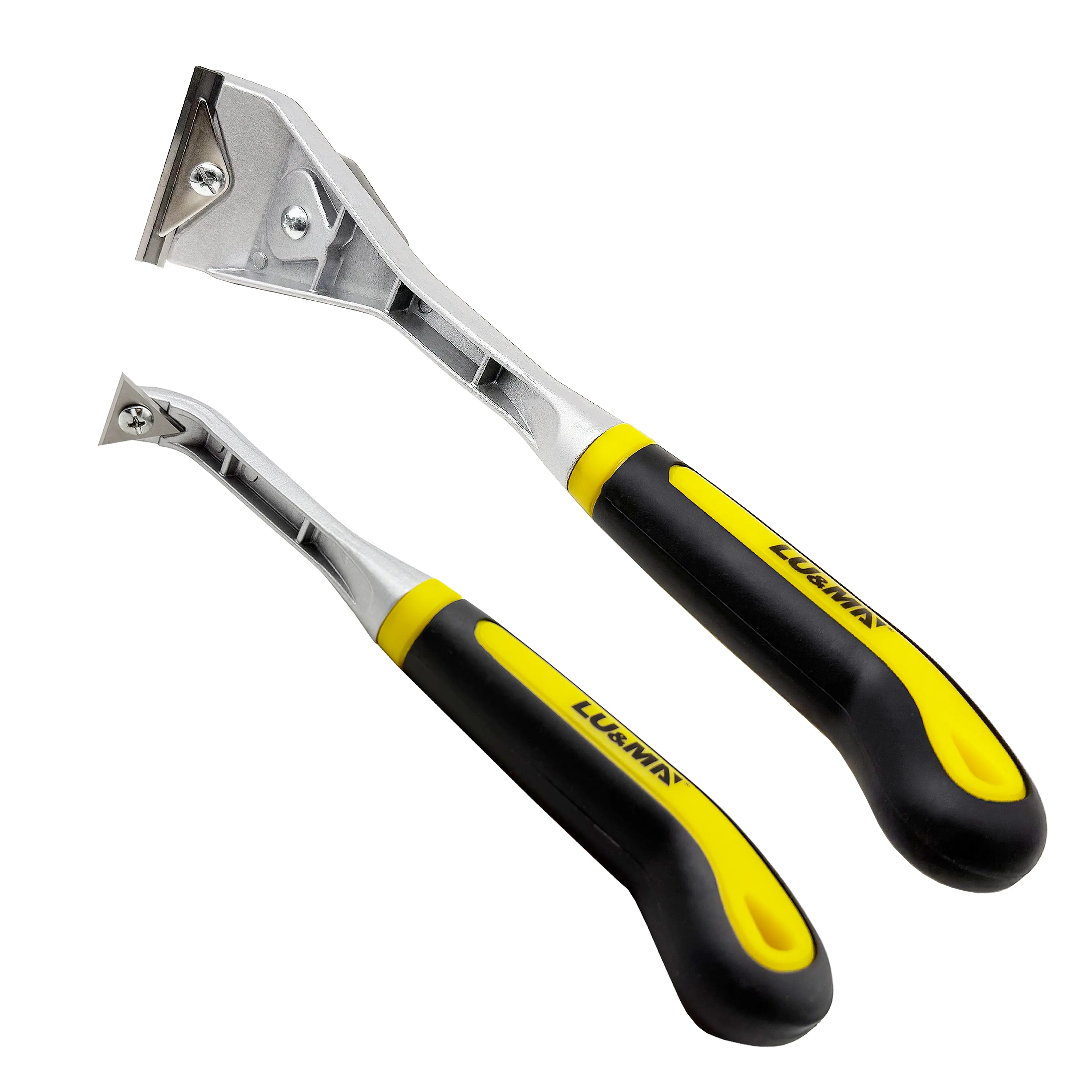 LU&MN Professional Paint Scraper Set (2-Piece) - 2.38-Inch Wide & 1-Inch Triangular Tungsten Carbide Blades, Heavy-Duty Paint, Glue & Putty Remover with Non-Slip Ergonomic Handles