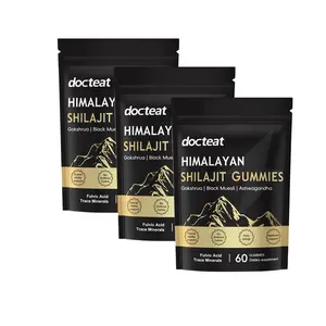 【GRAB 3 NOW】Natural Chewable Shilajit, Ashwagandha, Gokshura & Black Ginger Gummies, Men’s Health & Fitness Dietary Supplement for Daily Energy Boost & Physical Vitality Support, 60 Count