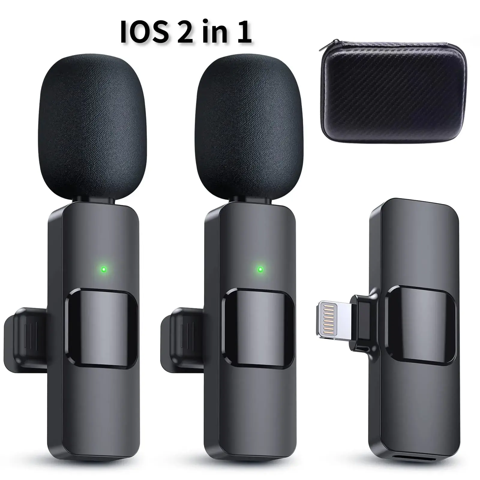 JOCEEY K9 Lavalier Wireless Microphone,Wireless Microphone,Live Microphone for IOS and Type-C Phone Microphone for Recordin Does not apply