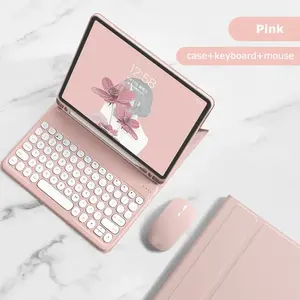 Bluetooth Mouse Keyboard for iPad 10th 11th 2022 10.9 inch Pro 10.5 Air 3 10.2 8 9th Cover Air 6 Air 5 Air 4 Foldable Stand Case with Wireless Keyboard