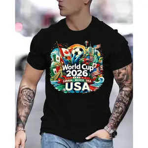 100% Cotton 2026 World Cup Shirts USA Canada Mexico National Team Soccer Jerseys for Youth and Adult Fans Home Away Kit Football Uniforms with Official Logos