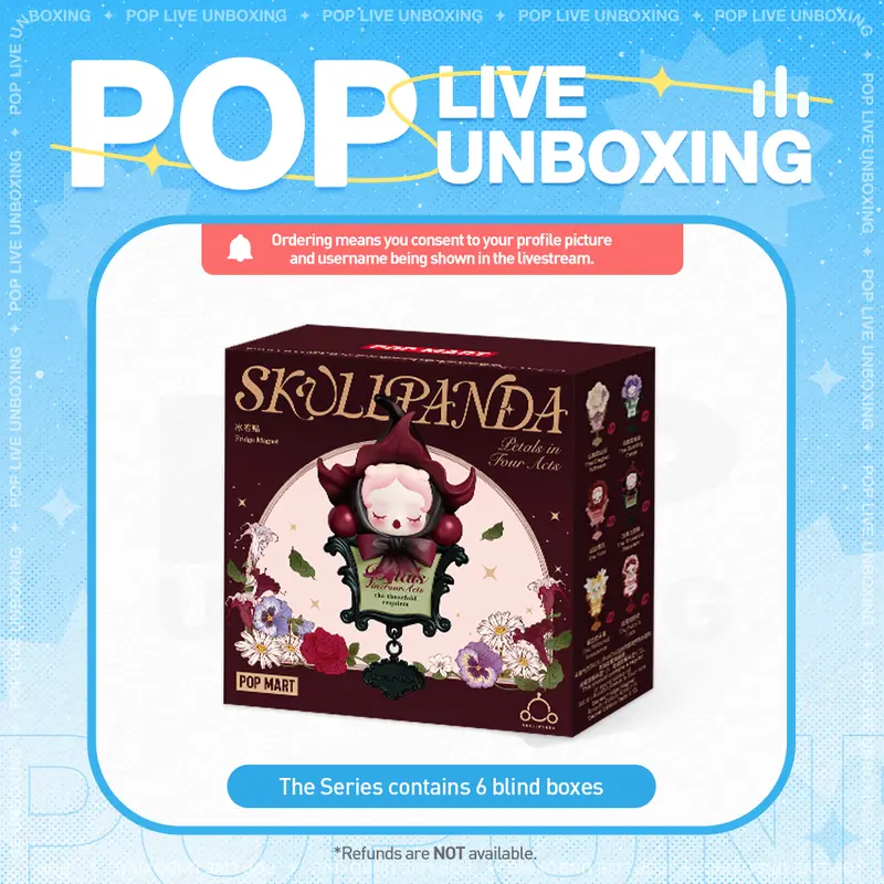[POP NOW]SKULLPANDA Petals in Four Acts Series Fridge Magnet Blind Box