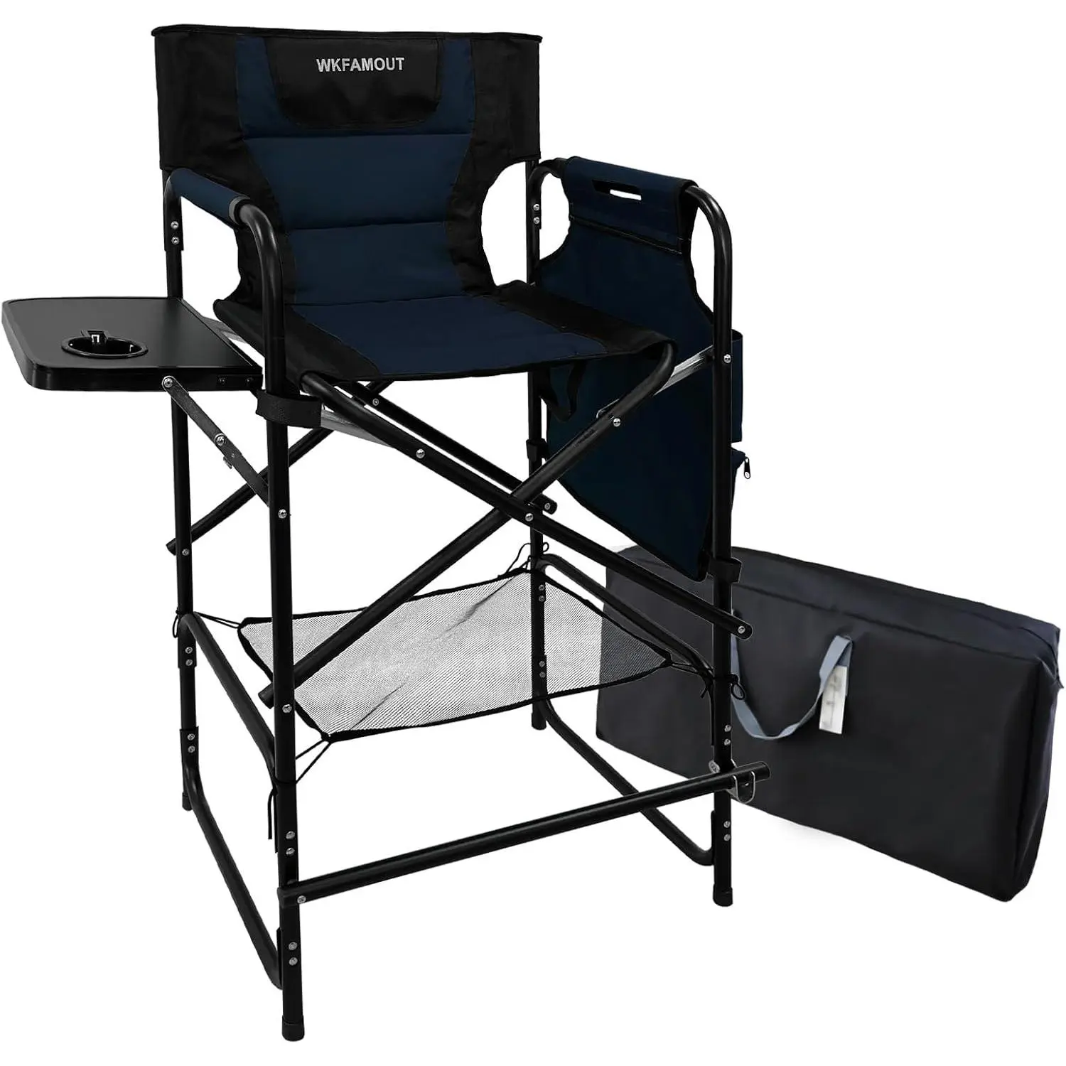 Professional Tall Director's Chair for Makeup Artists - 30.71 inch Seat Height, 350 lbs Capacity, Foldable with Side Tray, Footrest, Storage Pockets, Chair With Tray, Folding Seating for Face Painting, 30.71" Tall
