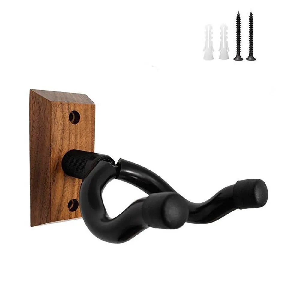 Walnut Guitar Rack, Guitar Stand, Guitar Holder Wall Mount, Guitar Mount for Electric & Acoustic Guitars, Universal Ukulele Wall Hook, Stylish Space-Saving Design for Musicians
