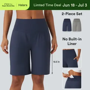 【Creator’s Pick】Halara 2-Piece SoftlyZero Airy High Waisted Pockets Cool Touch Yoga Bermuda Shorts Set