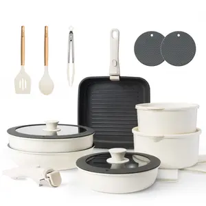Kikcoin RV Nonstick Cookware Sets-Non-Toxic Kitchen Tools for Cooking & Baking-Includes Pots, Pans, Utensils & More - Perfect for Beginners & Chefs