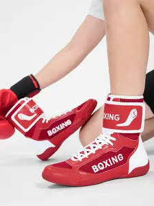 Men's Boxing Shoes, Professional Boxing Shoes, High Top Lace Up Training Shoes, Gym Shoes, Combat Training Shoes, Indoor Boxing Training Shoes