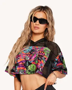 Rave With the Undead Cropped Football Jersey