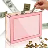 KKC 10000 Savings Challenge Wooden Coin Bank Cash Vault - Engraved Targets, Number Grid, Wooden Decor with Purpose, Kakeibo Counter, Office/Gift Stationery Money Storage Box, Christmas Gift for Kids