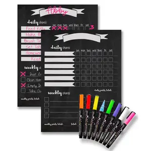2 Pack Magnetic Chore Chart for Kids with Chalk Markers