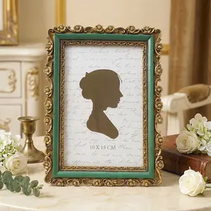 Resin 3D Crabapple Pattern Decorative Frame, European Long Rectangle Home Photo Display, Festive Party Decoration