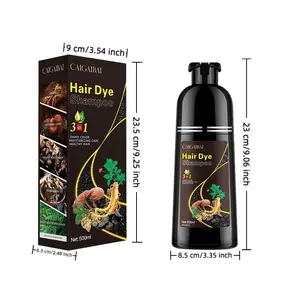 3 in 1 Hair Color Shampoo 500ML, Achieve Uniform Fashion Color, Natural Plant Extract, Instant Coverage, Long-Lasting Shine, Hair Dye Shampoo