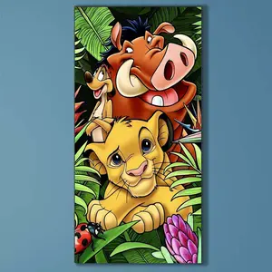 5D DIY Full Drill Round Diamond Painting - Diamond Art Painting Kit Lion King Character Mosaic, Canvas - DIY Decorative Painting, Home Wall Decor, Perfect for Halloween and Christmas, Independence Day, Birthday and Anniversary Gifts, Diamond Painting Kits