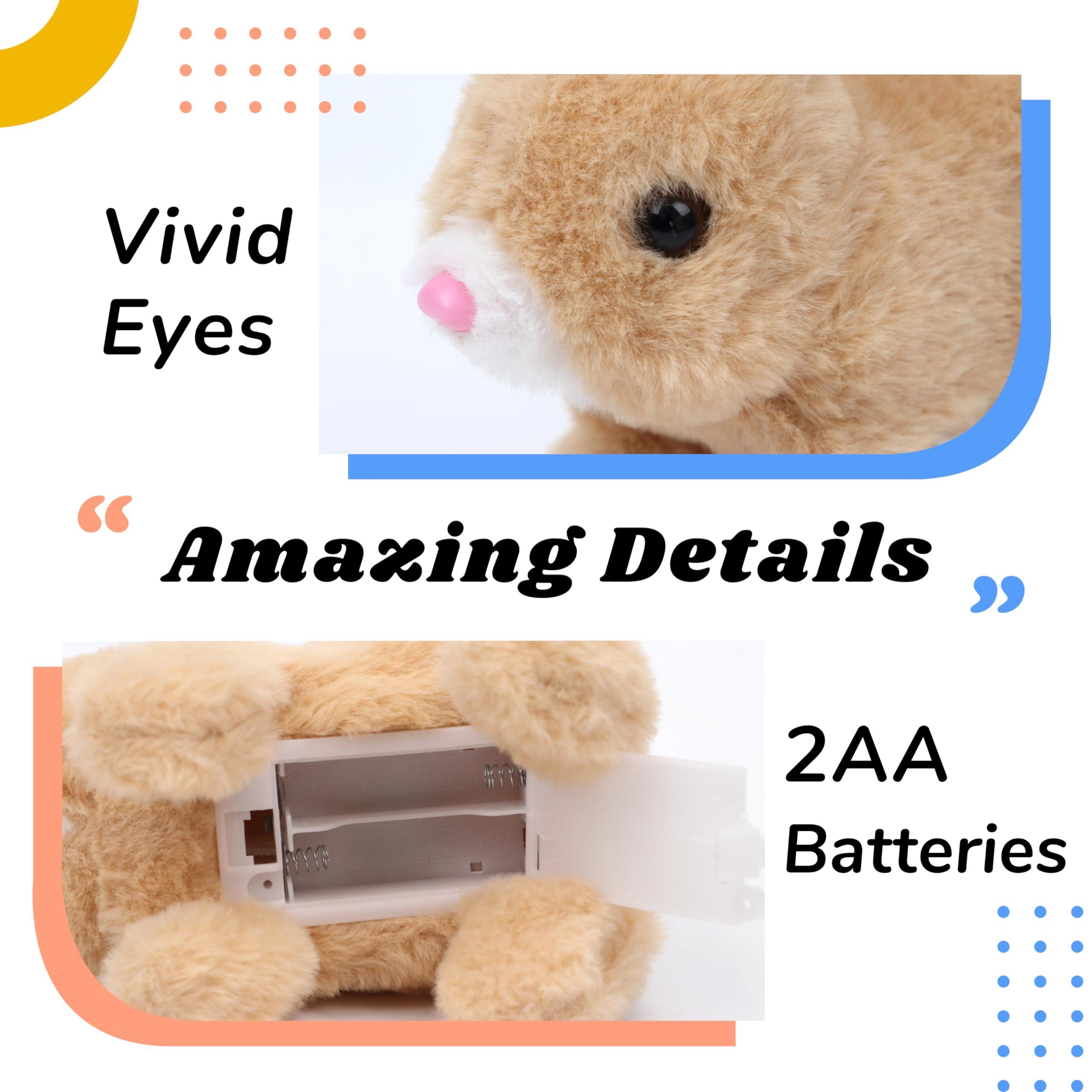 Hopping Bunny Rabbit Interactive Electronic Pet Plush Bunny Toy with Sounds & Movements Animated Walking Wiggle Ears, Easter Gift 7'' Hopping Bunny Rabbit Interactive Electronic Pet Plush Bunny Toy with Sounds & Movements Animated Walking Wiggle Ears, Easter Gift 7''