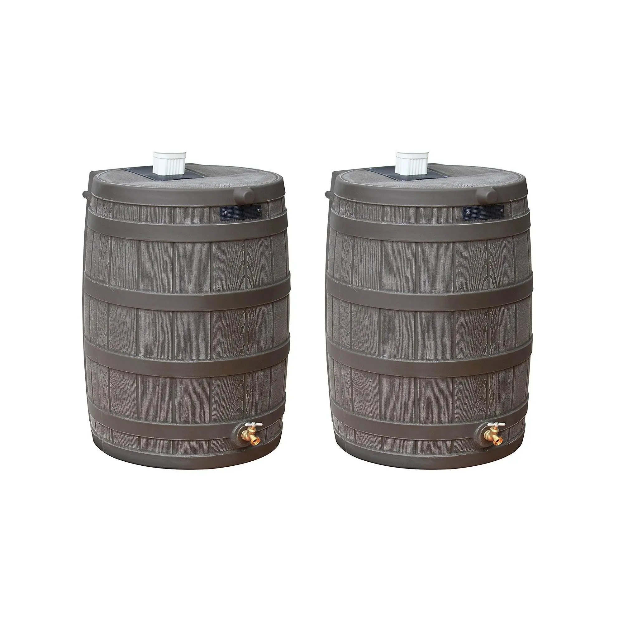Good Ideas Rain Wizard 50 Gallon Rain Barrel Water Collector, Oak (2 Pack) Good Ideas Rain Wizard 50 Gallon Rain Barrel Water Collector, Oak (2 Pack)