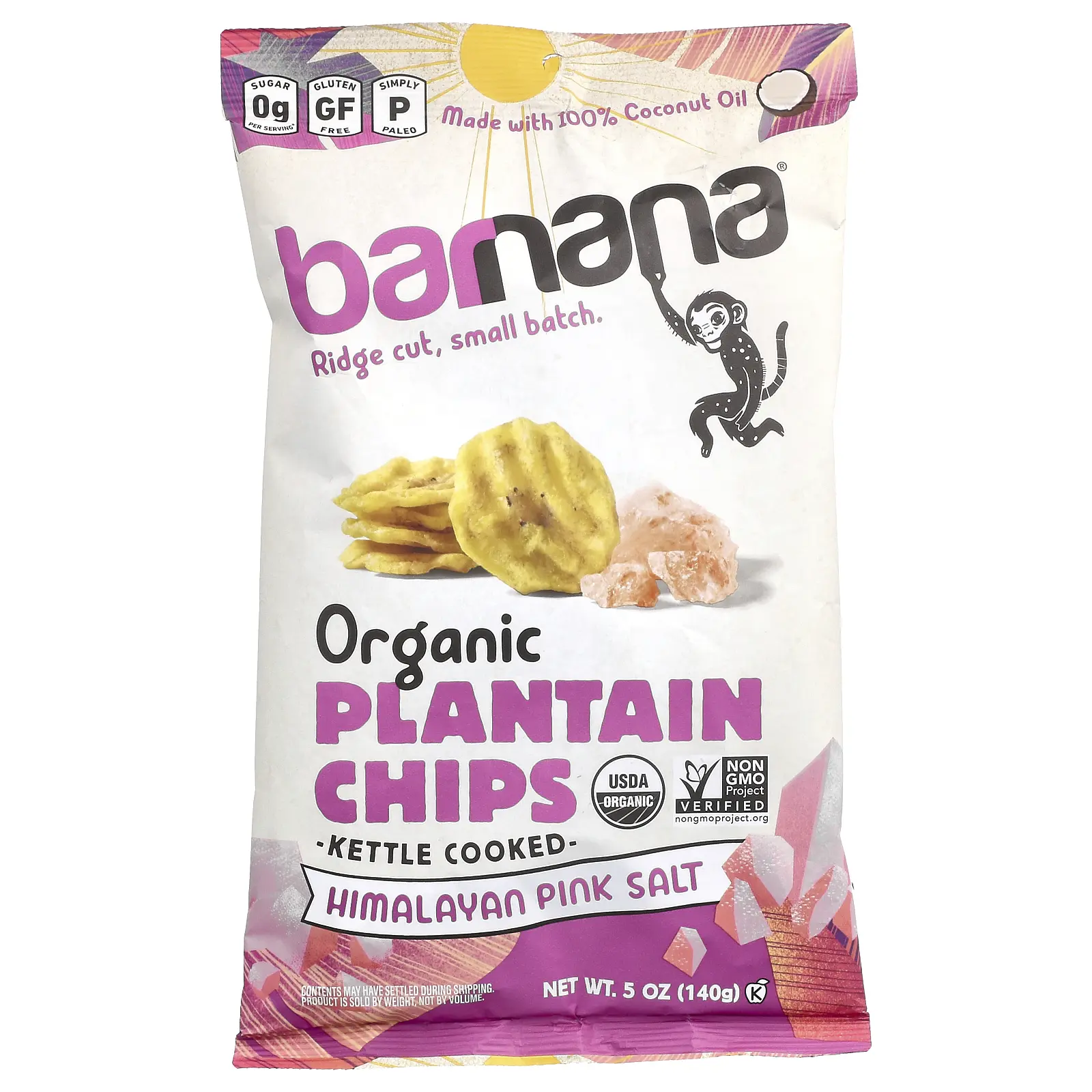 Barnana Organic Plantain Chips, Himalayan Pink Salt, 5 oz (140 g)
