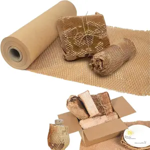 Honeycomb Packing Paper, 20" x 420' Recyclable and  Honeycomb Paper, Paper Substitute Alternative for Bubble Cushioning Wrap, Cushioning Packing Material for Moving Shipping Packaging