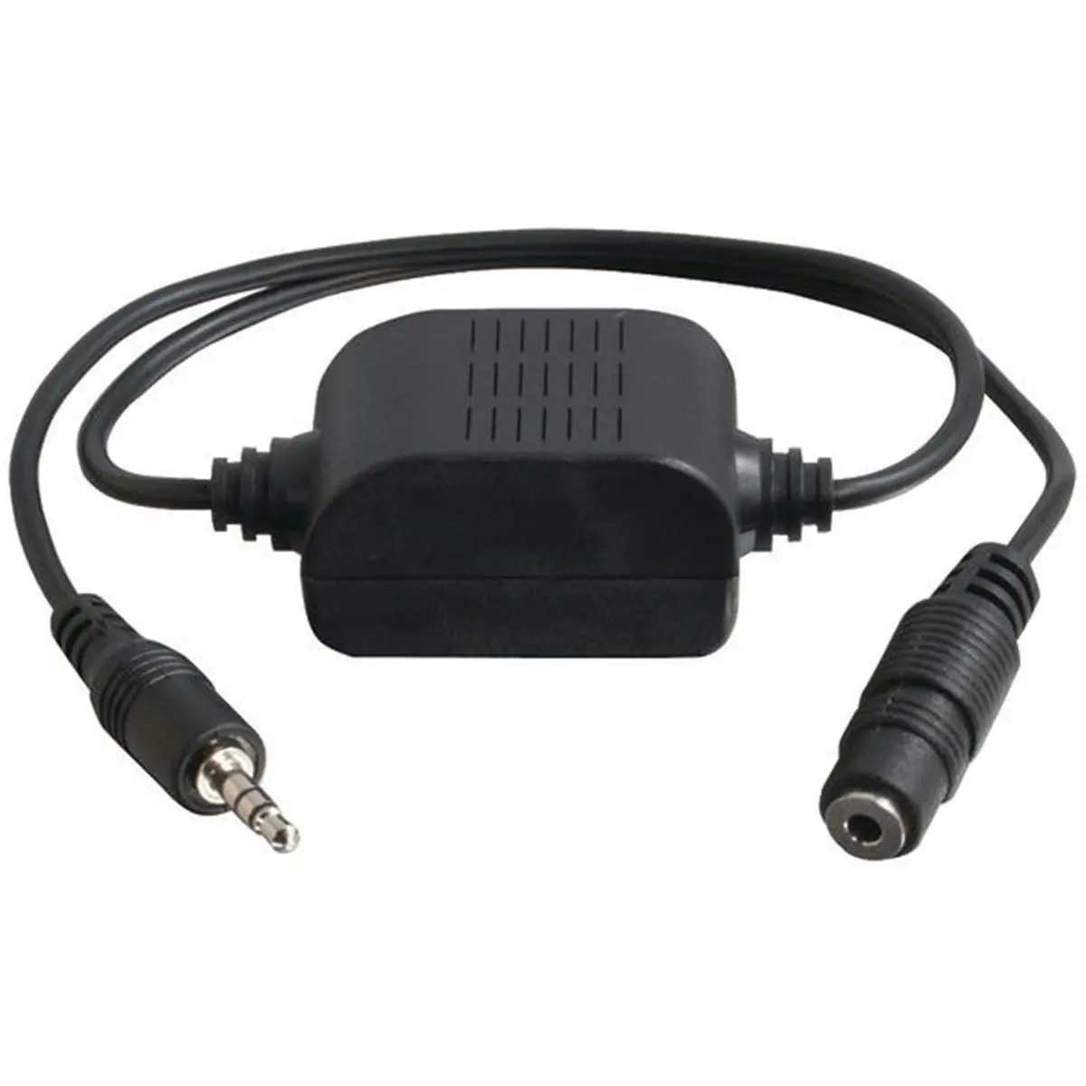 212 MAIN Black In-line Ground Loop Isolator, 3.5mm Earphone Jack Extension Cable for Speaker Hum Elimination