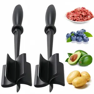 LMMAKE Professional Meat Chopper & Hamburger Patty Maker Heat Resistant Multifunctional Tool for Efficient Ground Meat Prep & Potato Mashing Safe Non Stick Cookware Ergonomic Design Easy Clean Ideal for Home Kitchens Meal Prep Burger Making